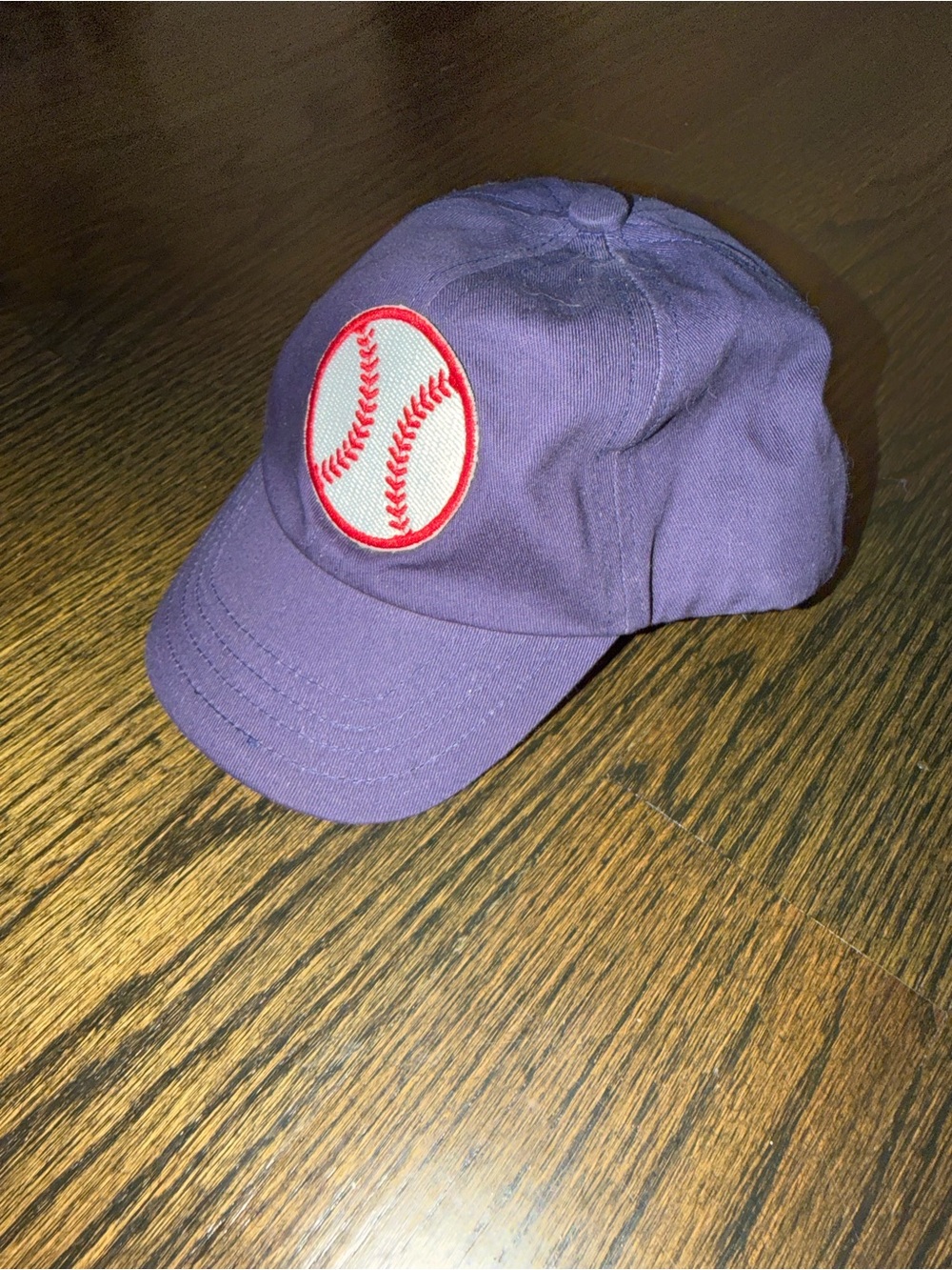 Kids Blue Baseball Cap with Red Stitch Patch - Unbranded